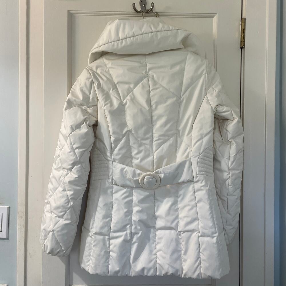 Larry Levine Down White puffer Jacket. Size XS High Collar - Picture 11 of 11